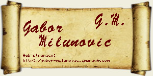 Gabor Milunović vizit kartica